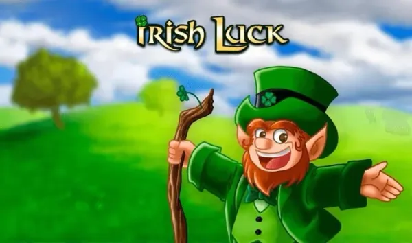 Irish Luck slot main gameplay screen showing 5 reels with shamrocks and gold pots