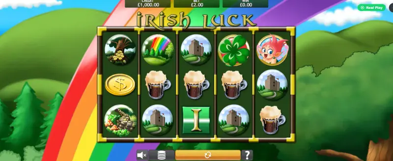 Irish Luck Prize Pick bonus feature showing leprechaun icons on the reels